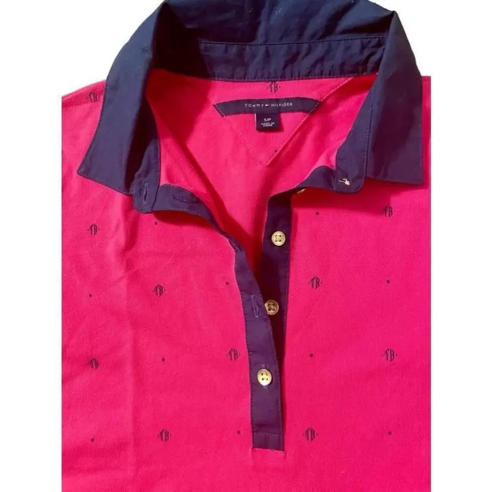 Women's Tommy Hilfiger Pink short sleeve spring summer Polo Shirt Size S - Picture 3 of 6